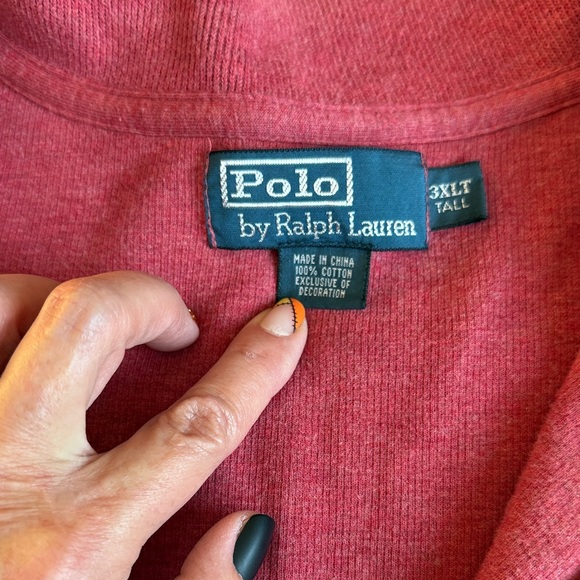 Ralph Lauren Polo 1/4 Zip Pullover | Heathered Red | Men’s 3XT | Holiday Read - Picture 2 of 3